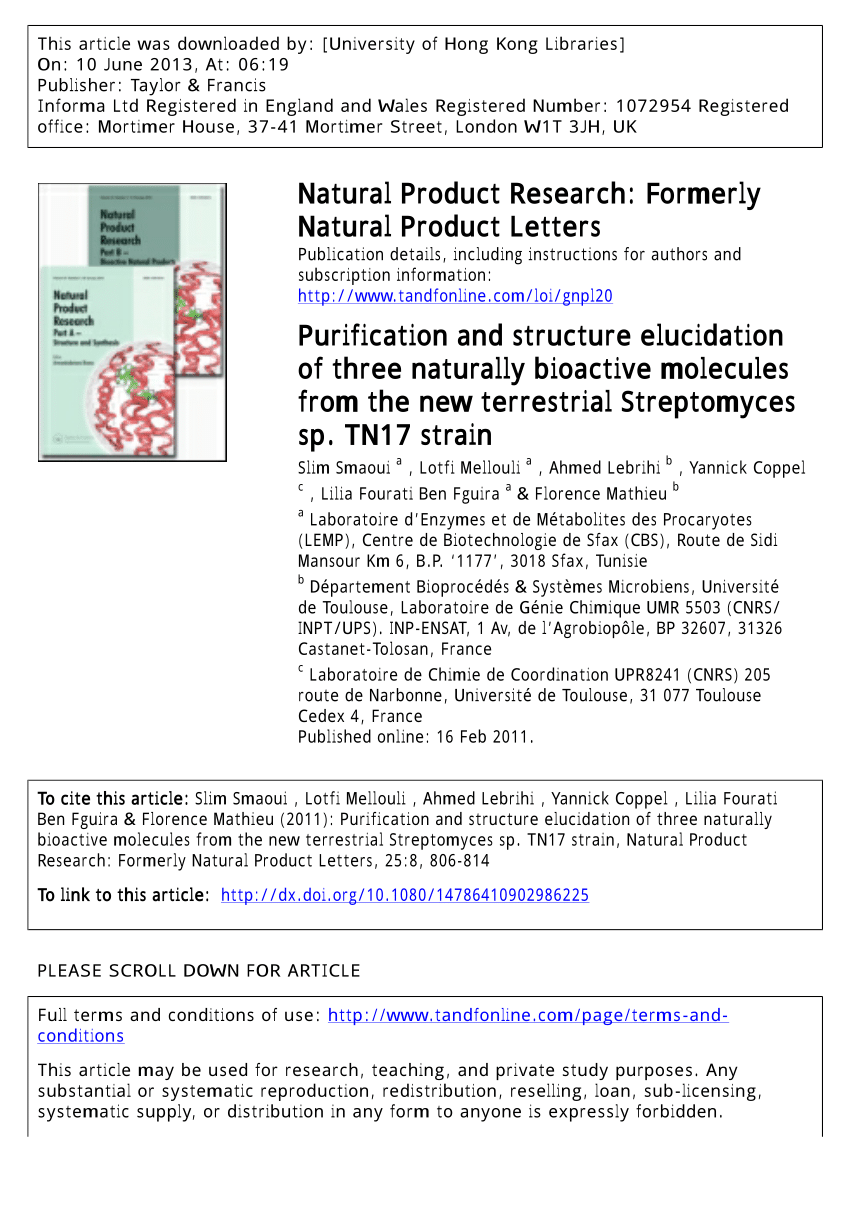 PDF) Purification and structure elucidation of three naturally 