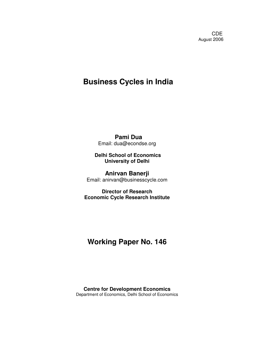 case study on business cycle in india