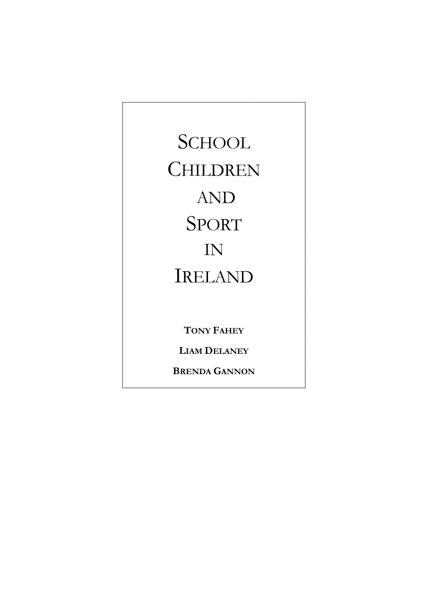PDF) School Children and Sport in Ireland
