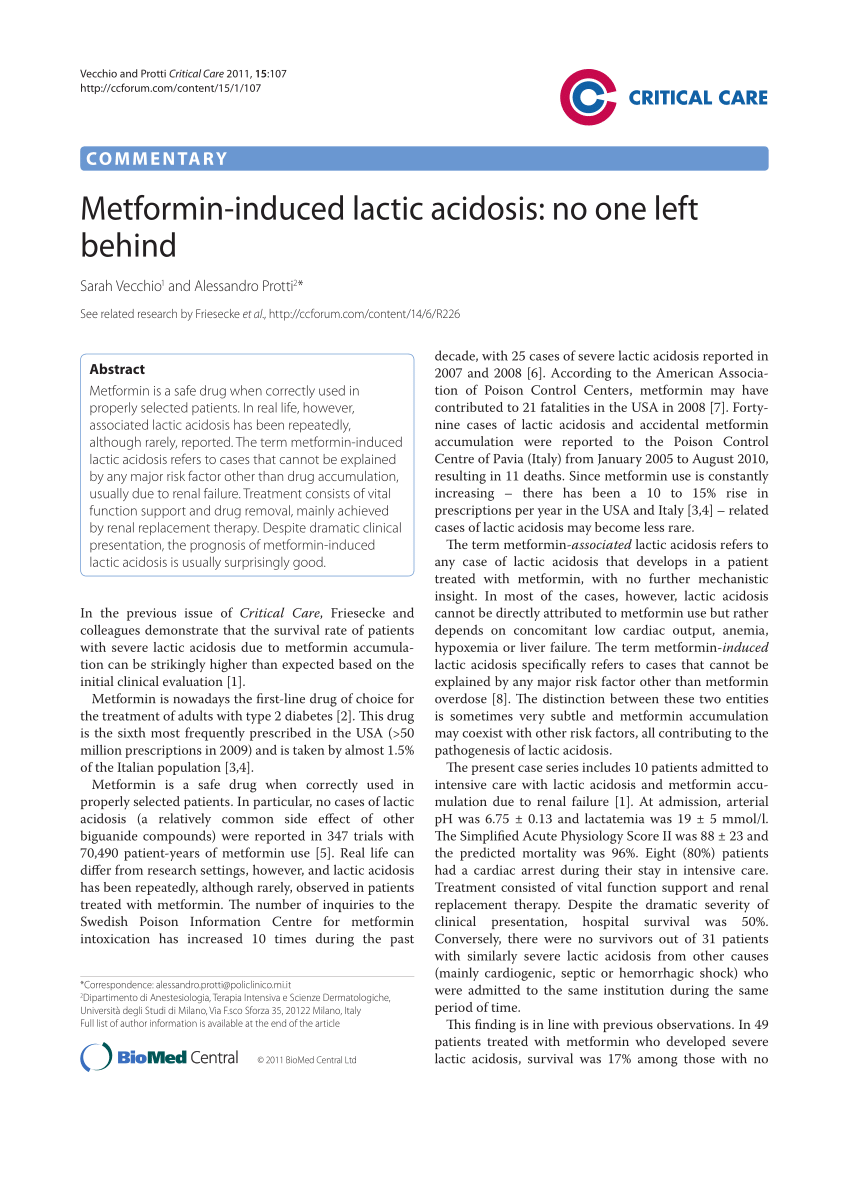 side effect of metformin lactic acidosis