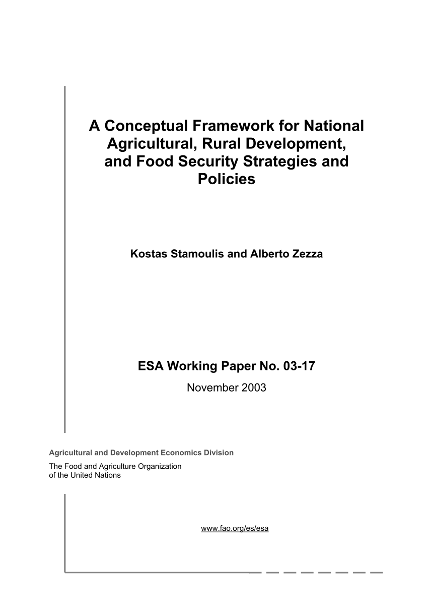 pdf) food insecurity, poverty and agriculture: a concept paper