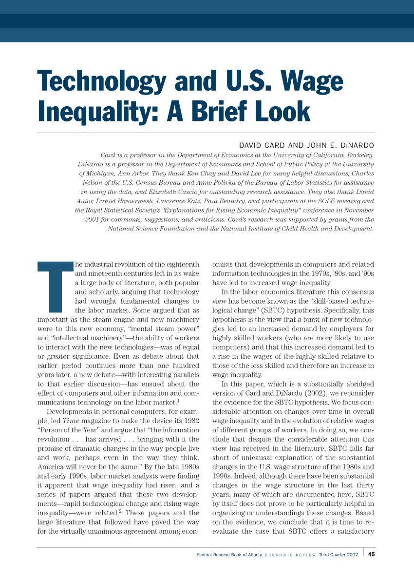 wage inequality essay
