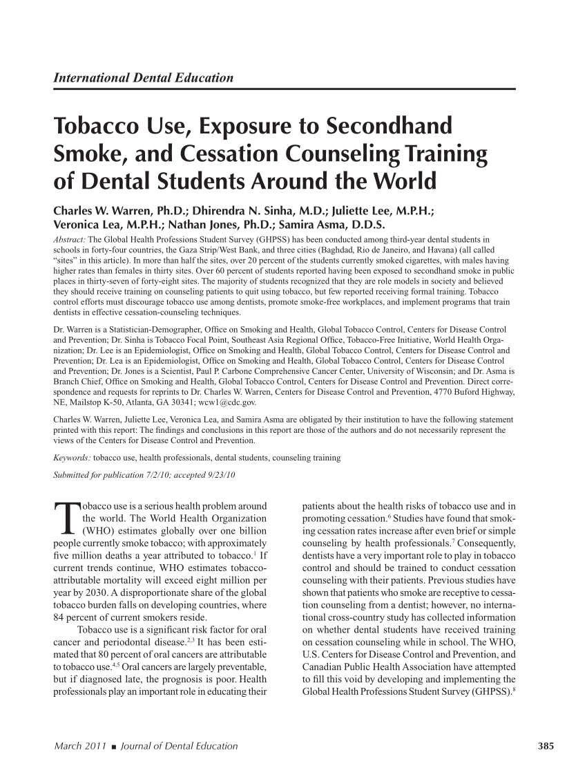 tobacco smoke research studies