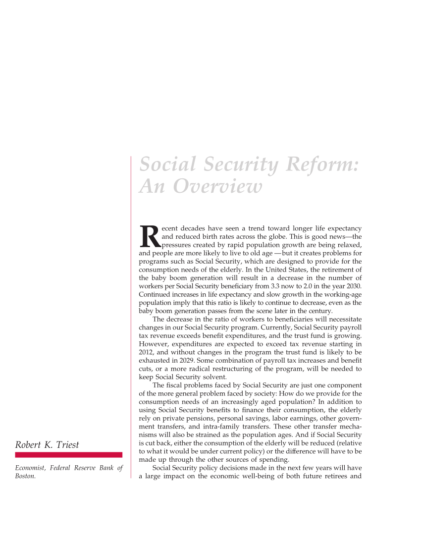 (PDF) Social Security reform an overview