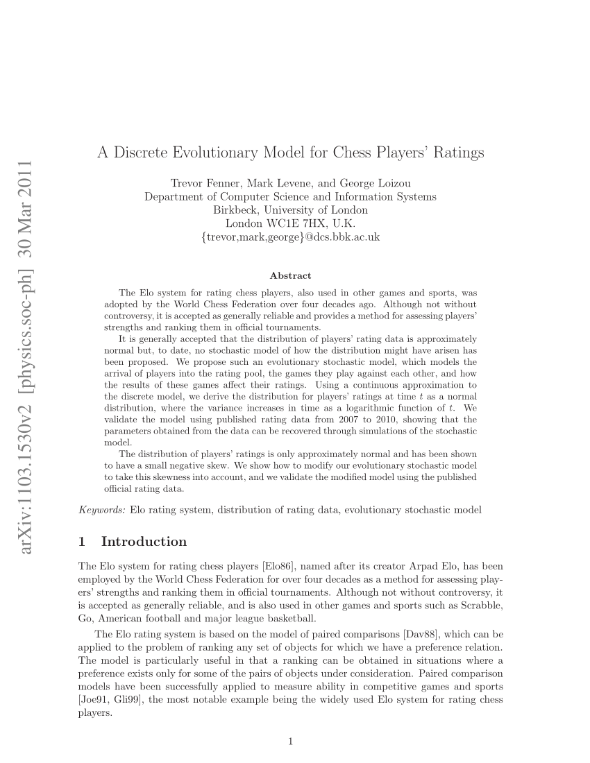 Introduction to Elo Ratings