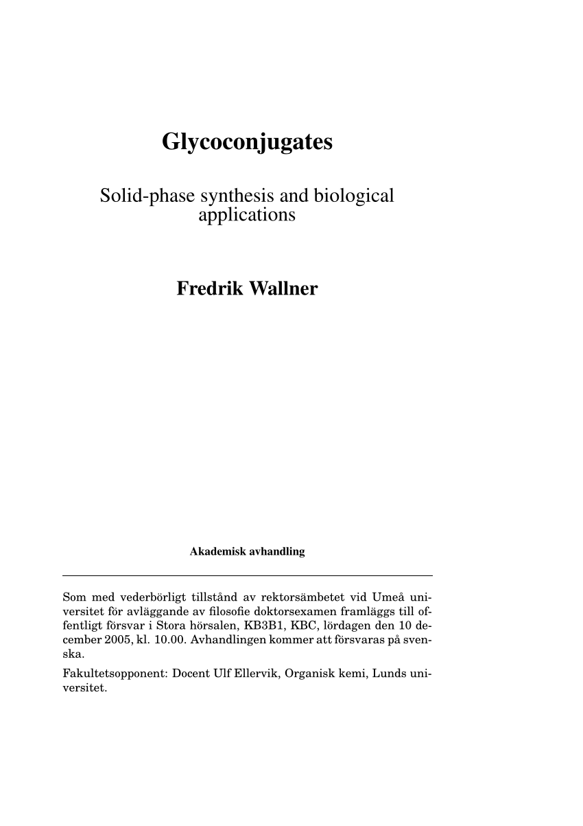 (PDF) Glycoconjugates Solidphase synthesis and biological applications