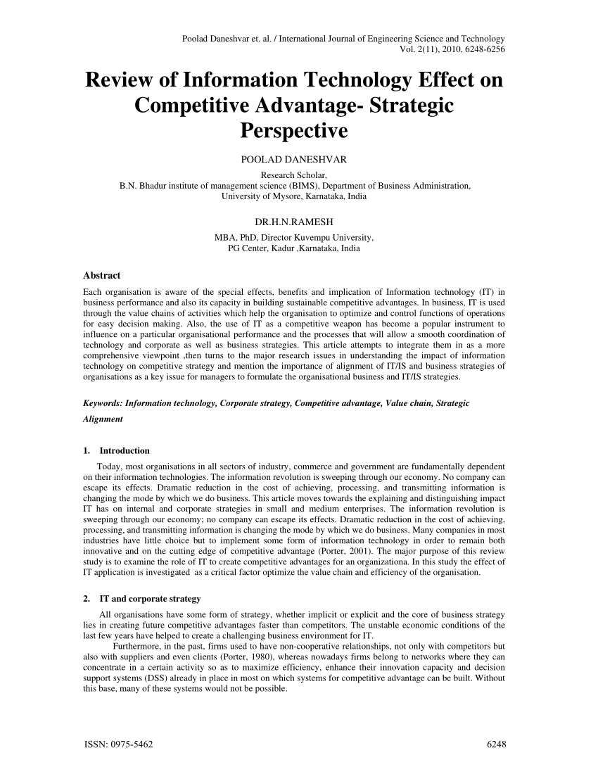 research papers on competitive advantage