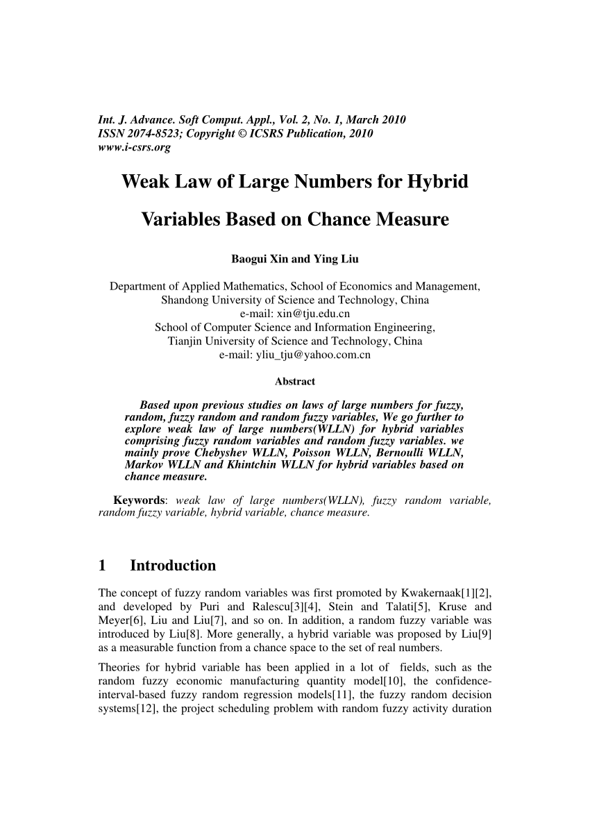 Weak Law of Large Numbers (WLLN). Overview
