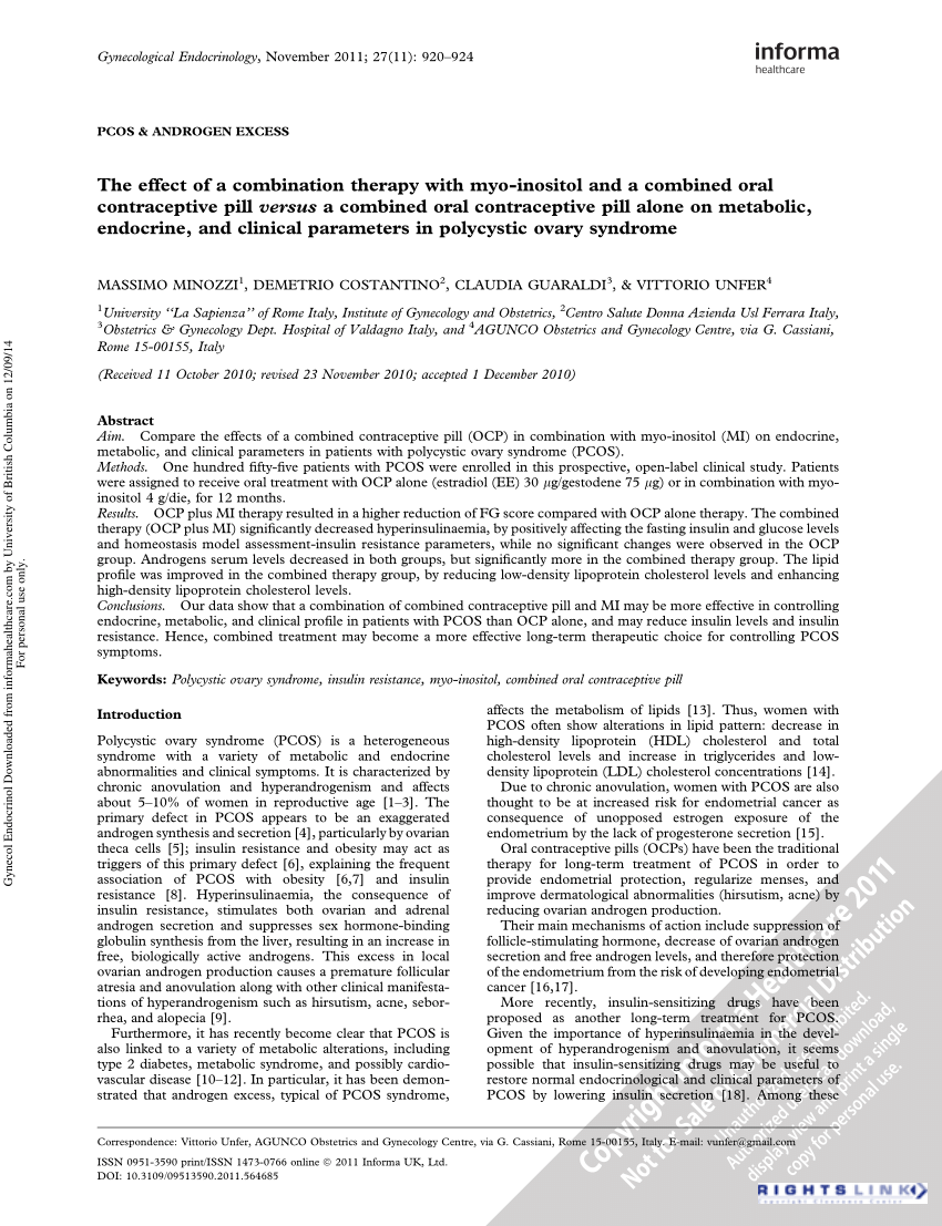(PDF) The effect of a combination therapy with myo-inositol and a ...