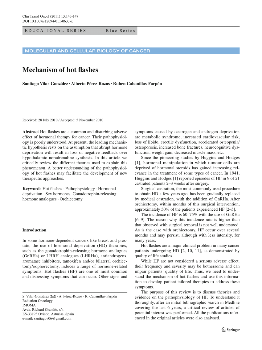 PDF) Mechanism of hot flashes