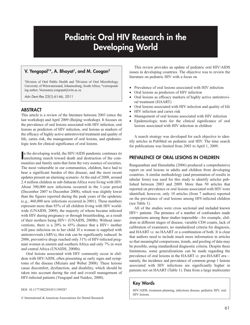 hiv research paper pdf