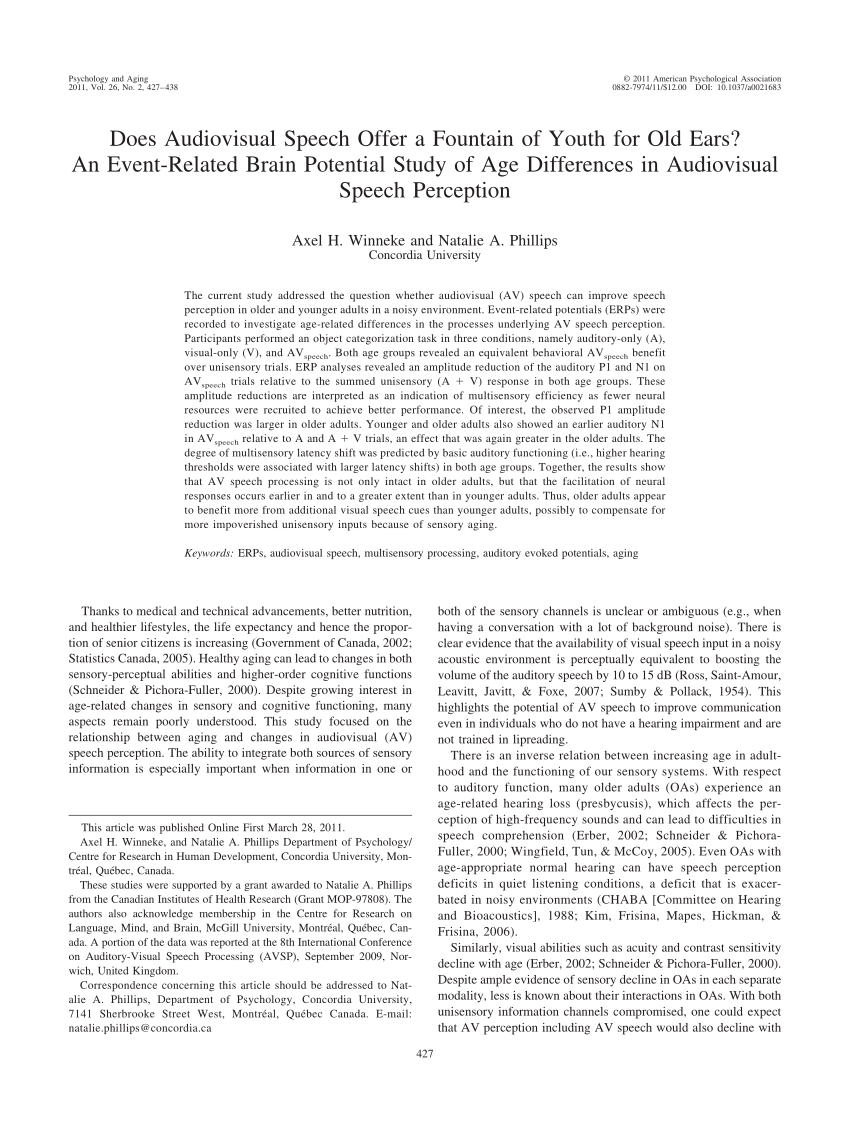 audiovisual speech perception definition