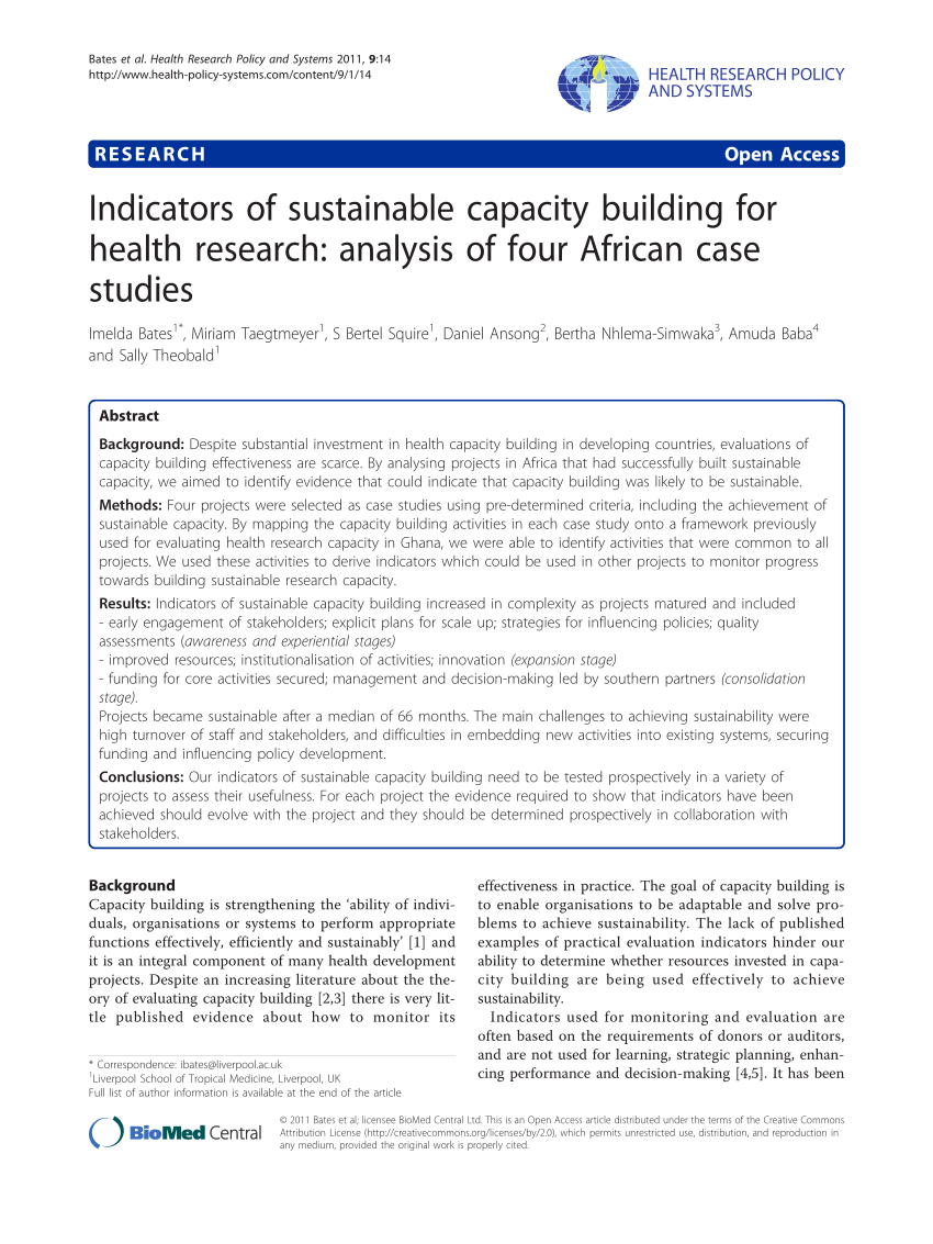 case study sustainable capacity building