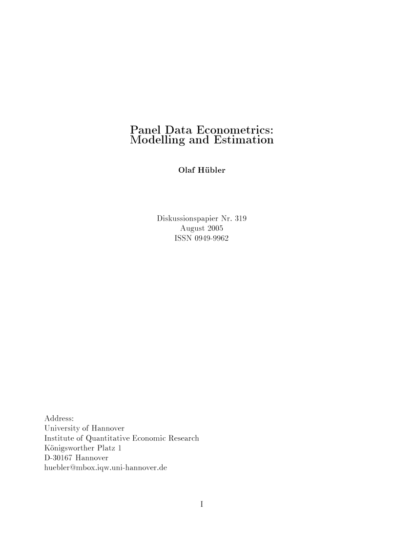 econometrics research paper pdf