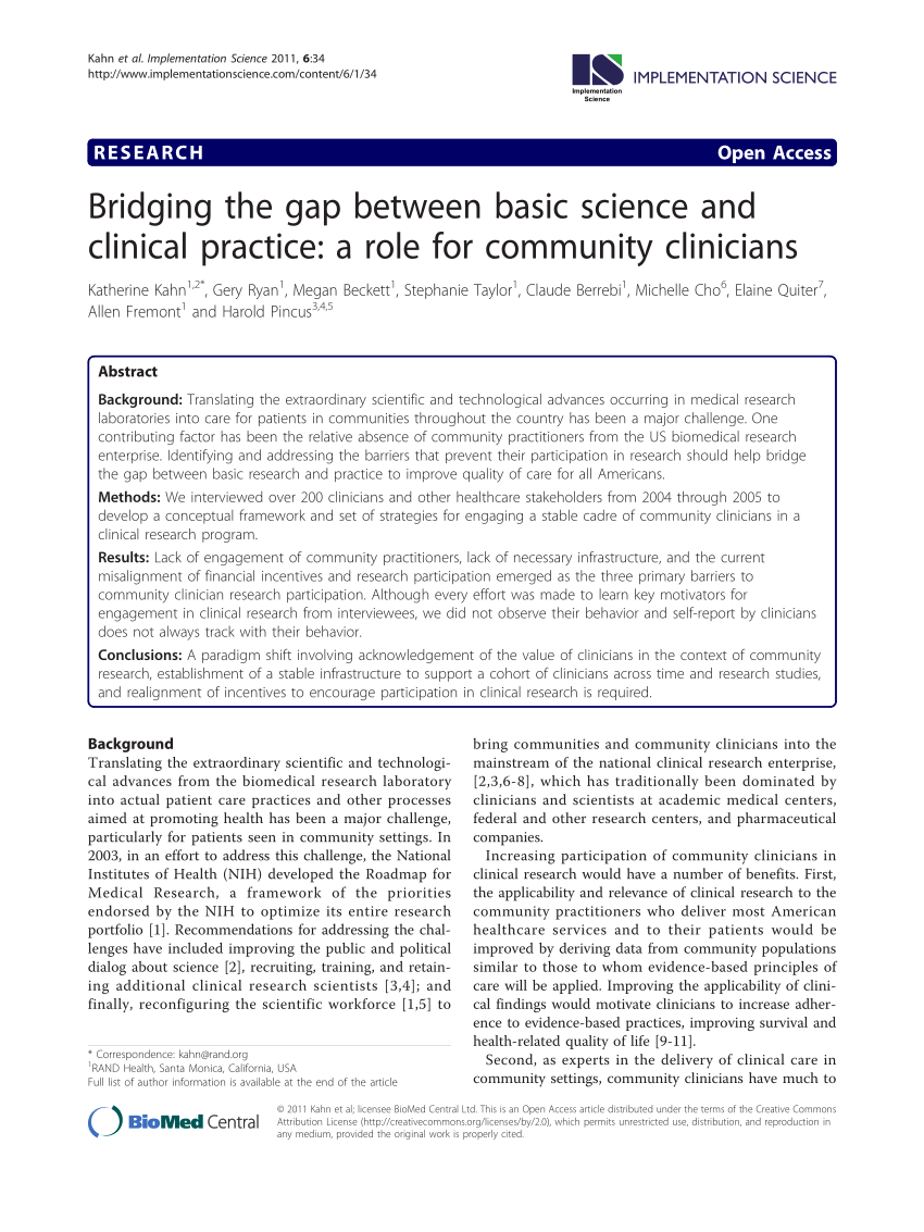The Science And Practice Gap