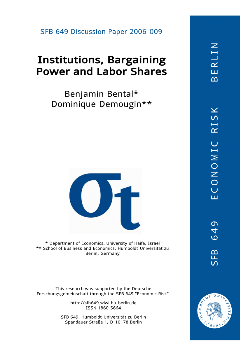 Pdf Institutions Bargaining Power And Labor Shares