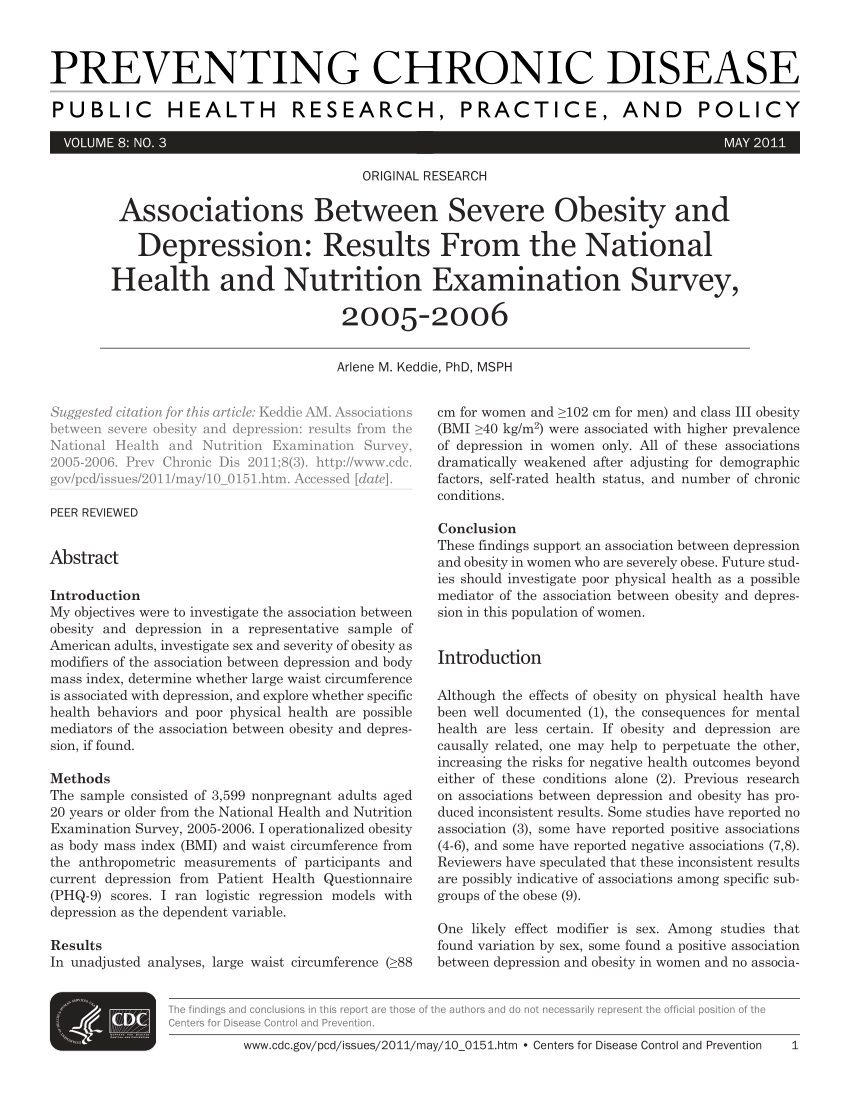 (PDF) Peer Reviewed: Associations Between Severe Obesity ...