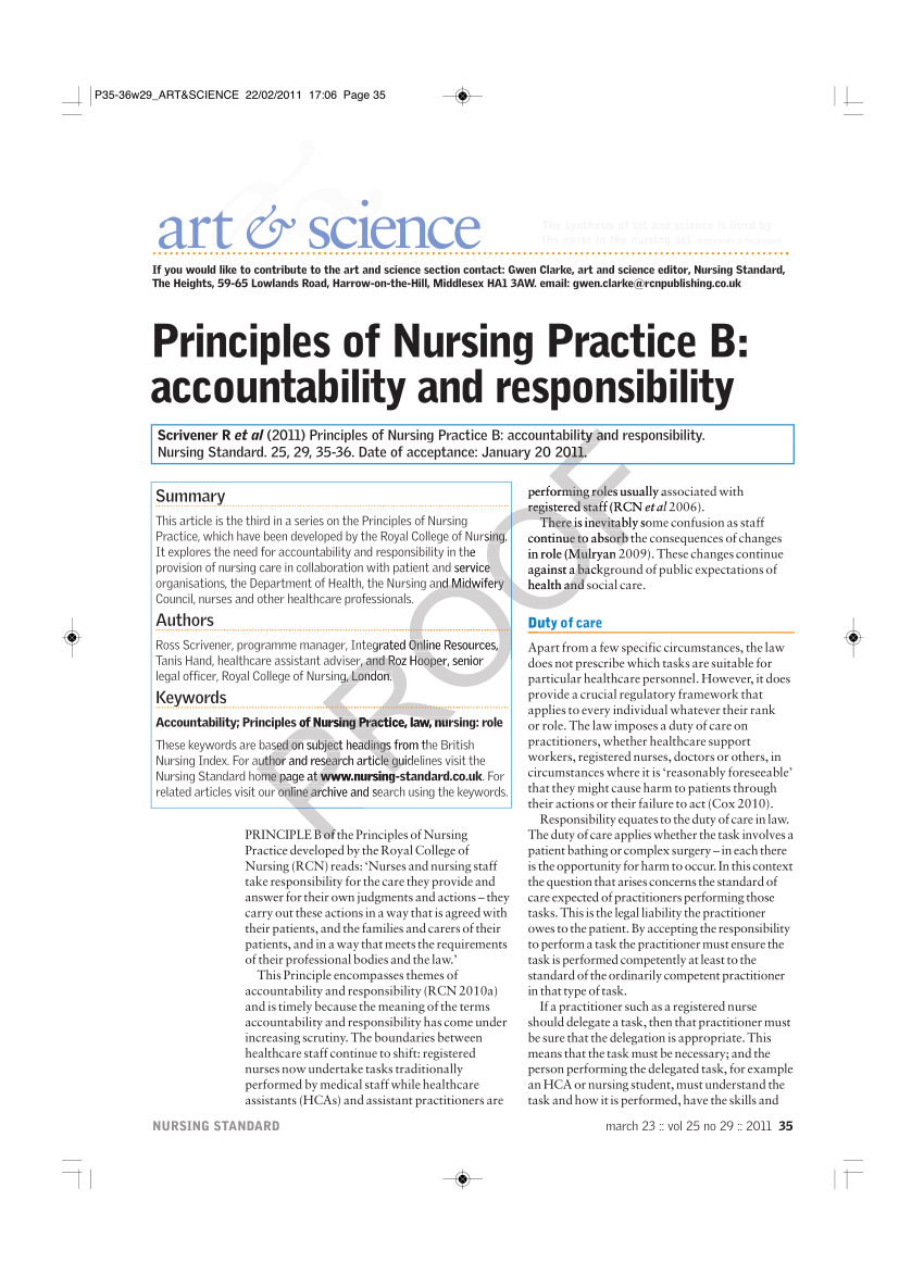 (PDF) Accountability and responsibility Principle of Nursing Practice B