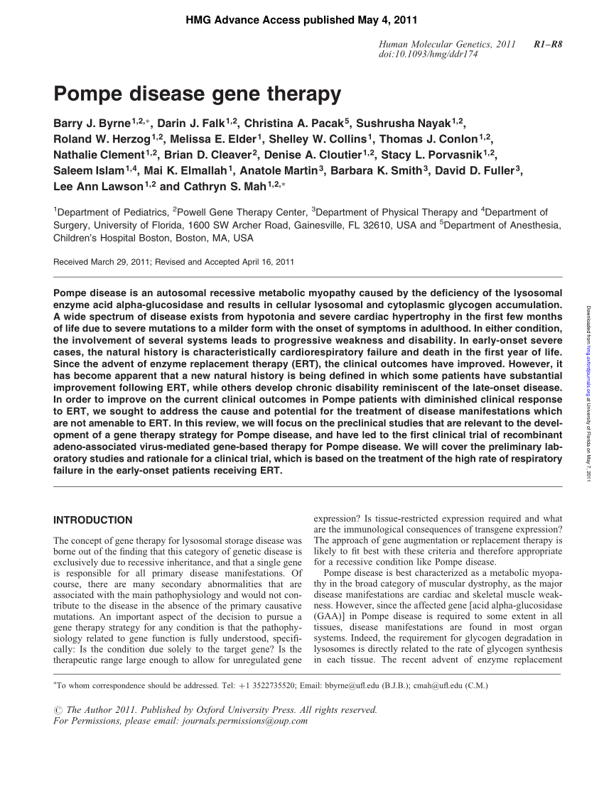 pompe disease research paper