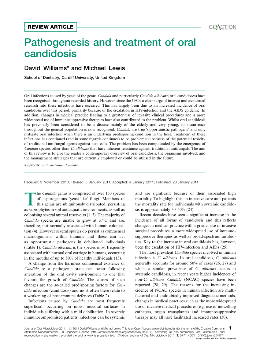 literature review on oral candidiasis