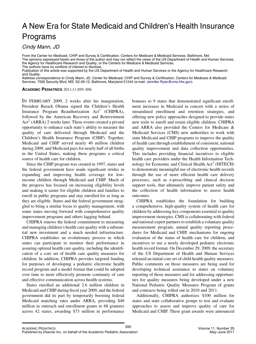 (PDF) A New Era for State Medicaid and Children’s Health Insurance Programs