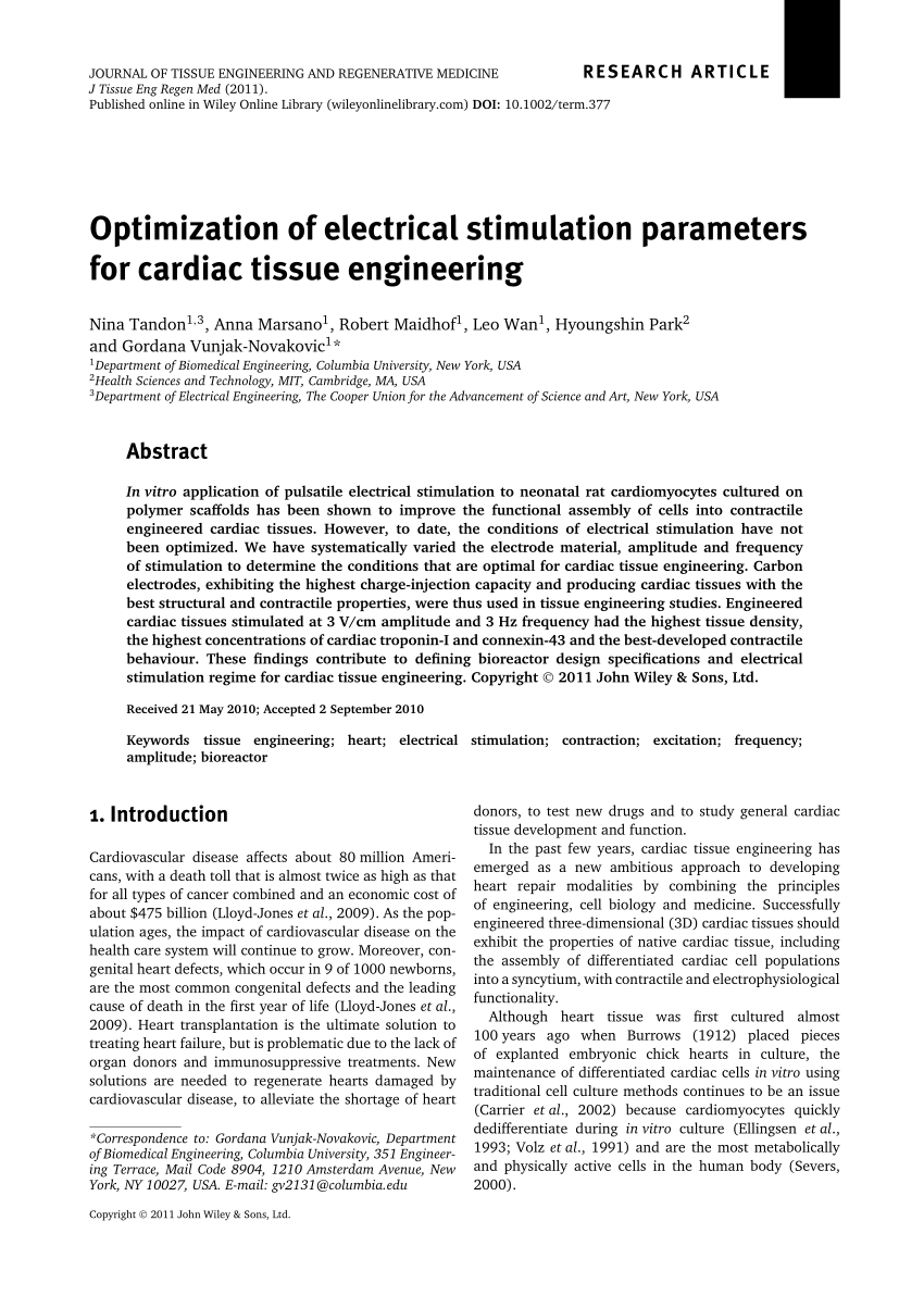 (PDF) Optimization of Electrical Stimulation Parameters for Cardiac ...