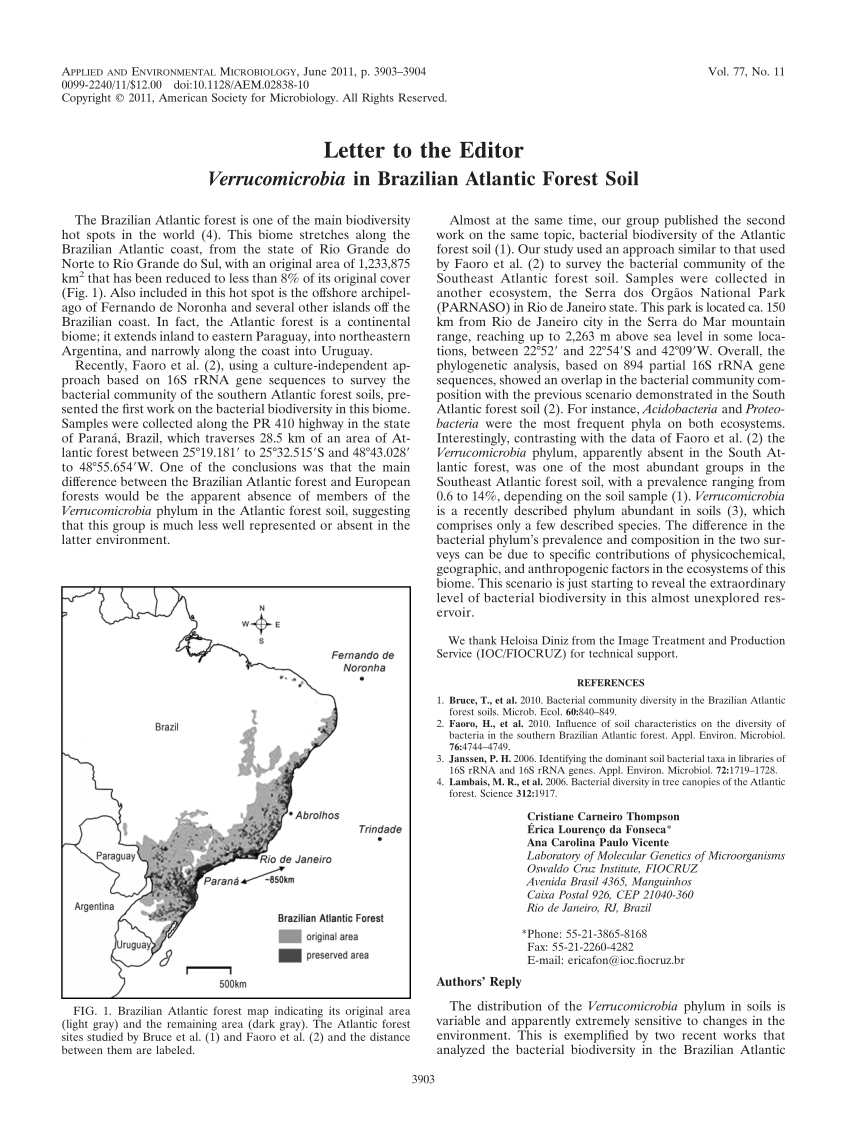 Brazilian Atlantic forest map indicating its original area (light