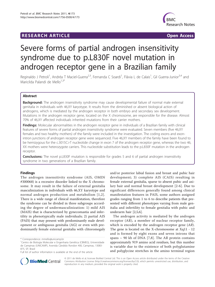 Partial Androgen Insensitivity Syndrome Essay