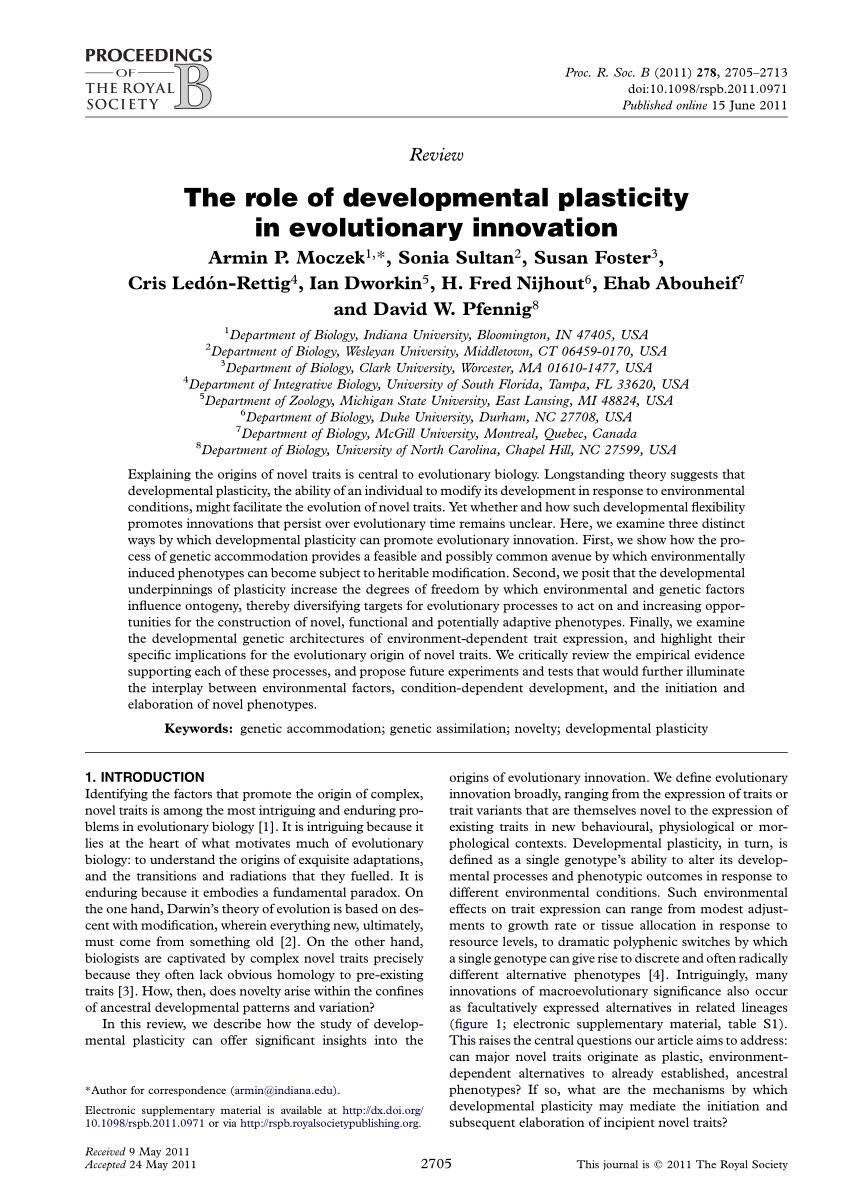 pdf-the-role-of-developmental-plasticity-in-evolutionary-innovation