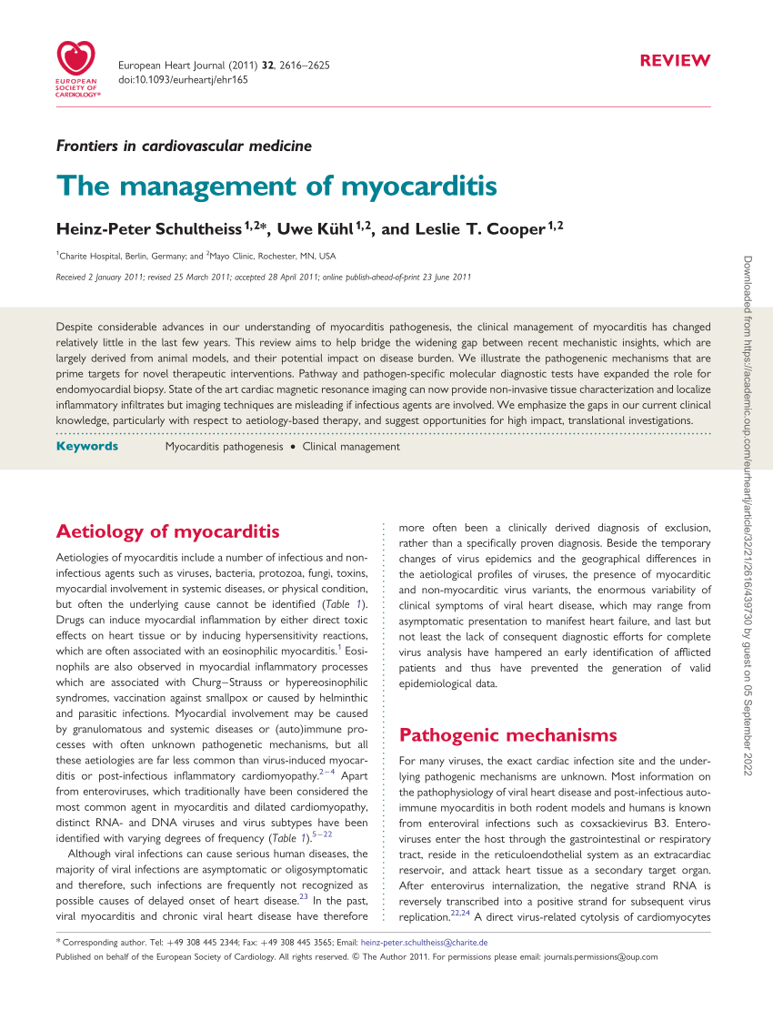 PDF) The management of myocarditis