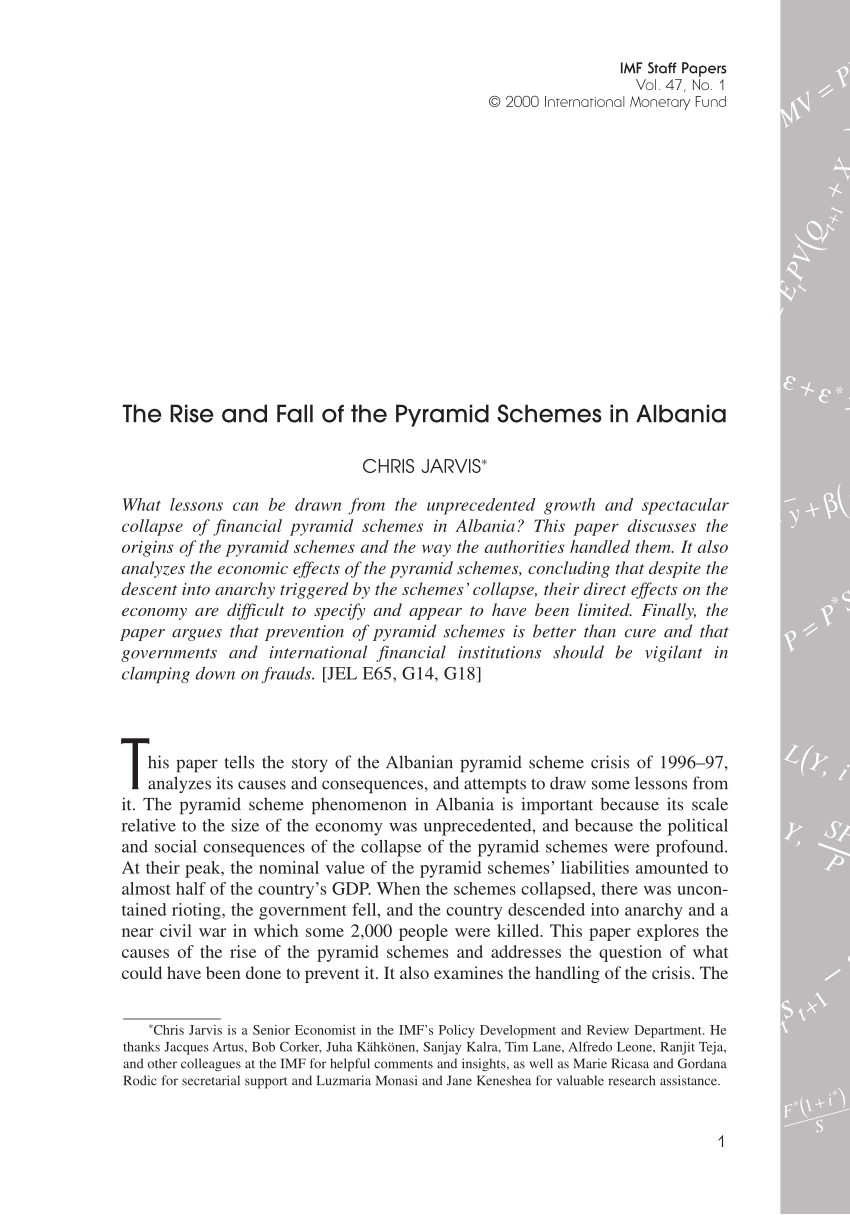 PDF) The Rise and Fall of the Pyramid Schemes in Albania