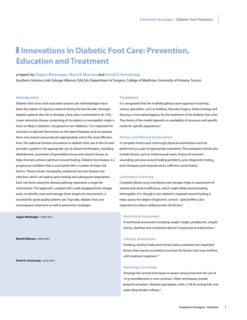 diabetic foot ulcer literature review