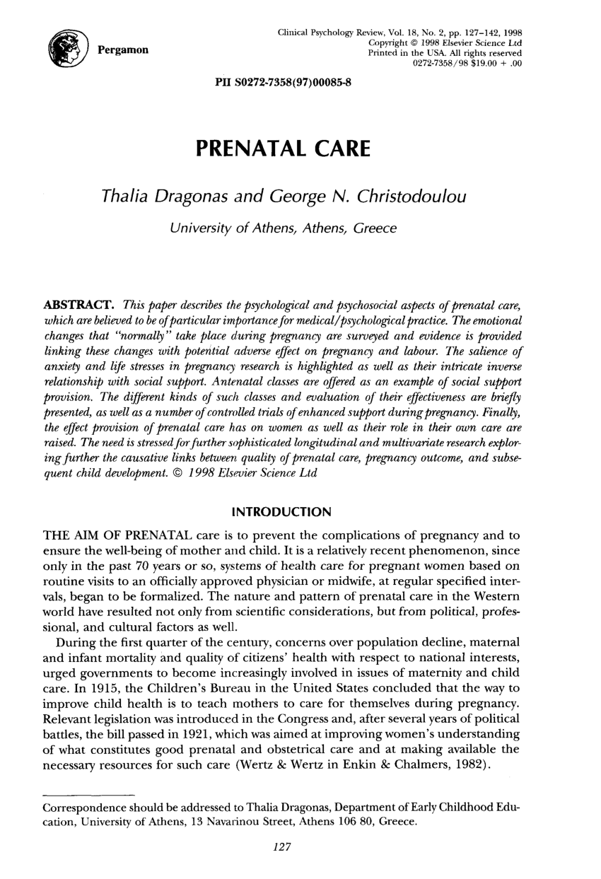 literature review of prenatal care