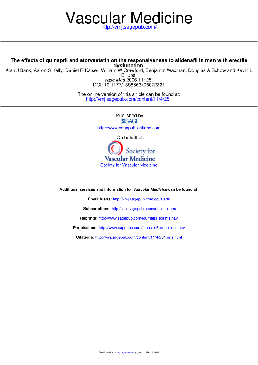 PDF The effects of quinapril and atorvastatin on the