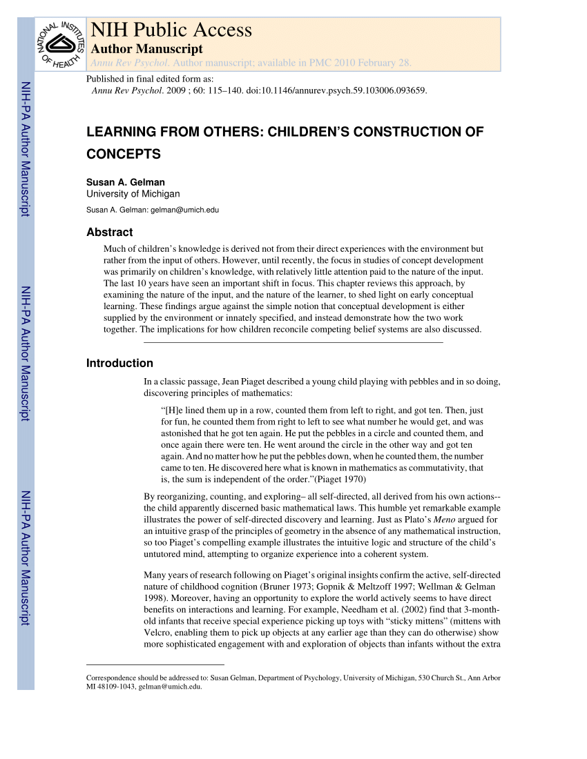 PDF Learning from Others Children s Construction of Concepts