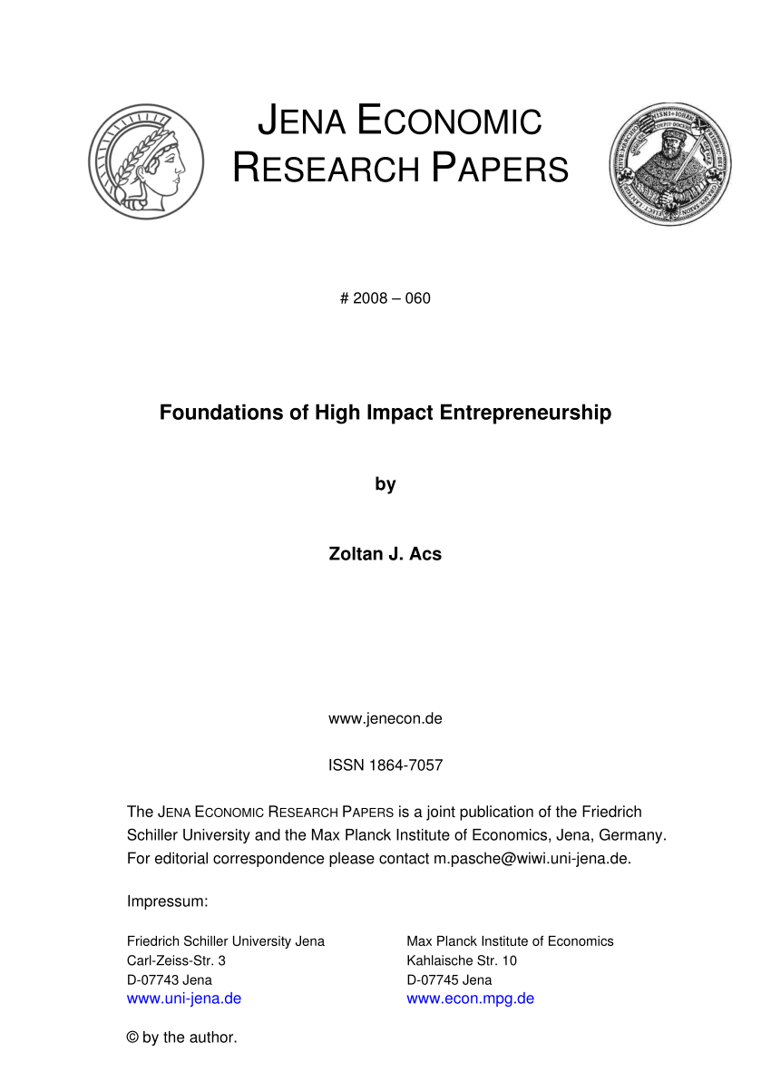 Pdf Foundations Of High Impact Entrepreneurship