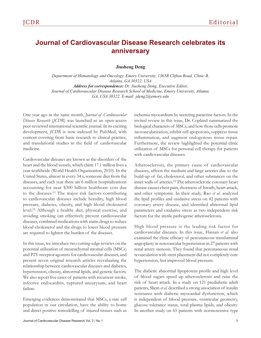 cardiovascular disease research paper