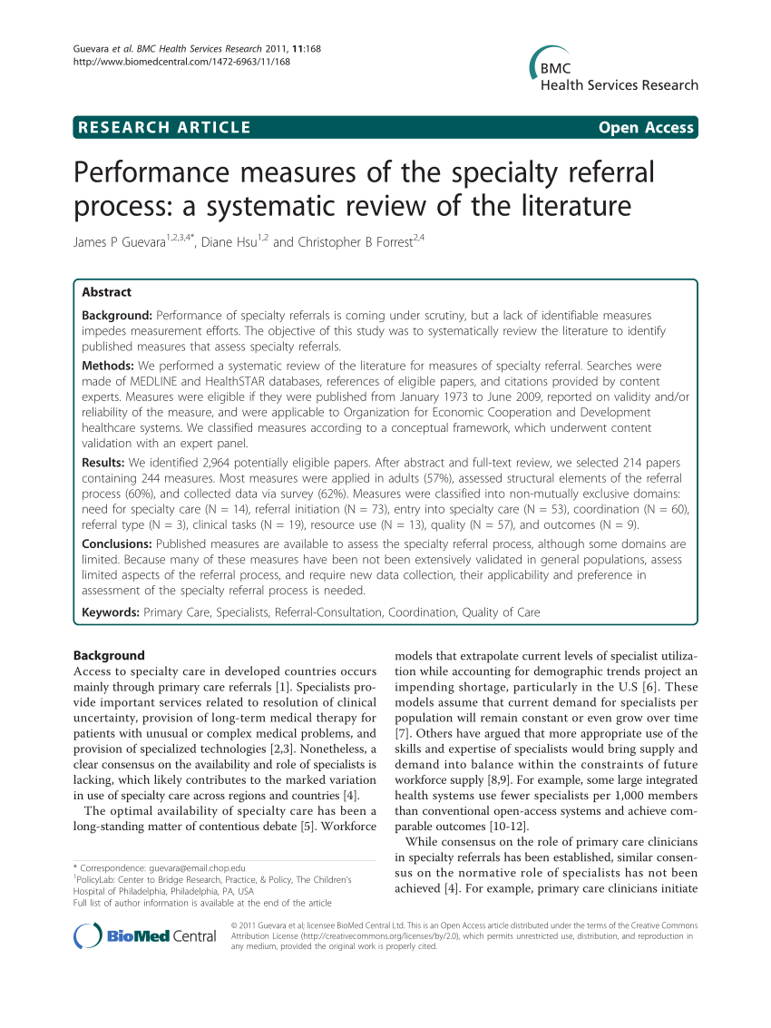 systematic literature review performance measures