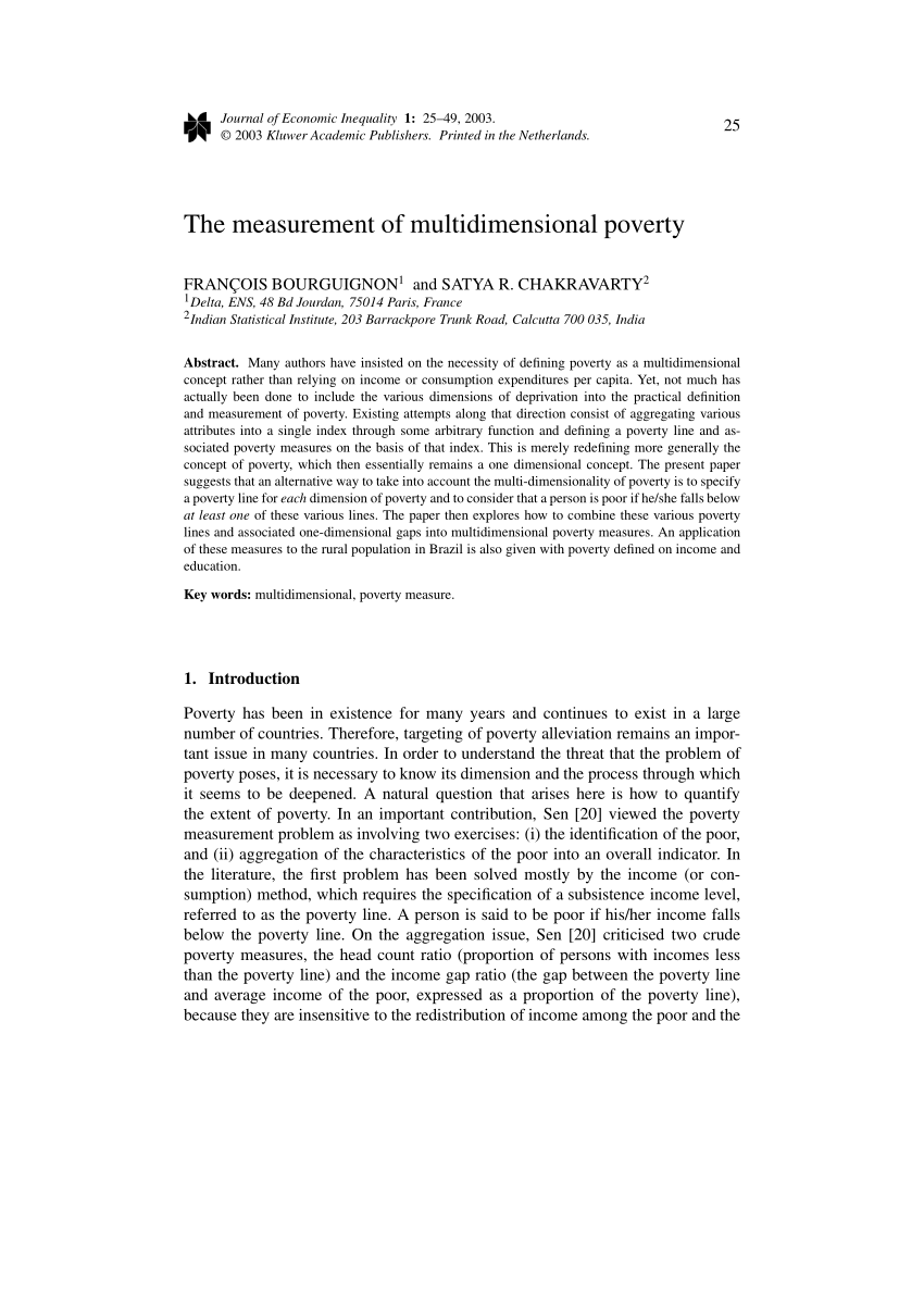 poverty measurement thesis