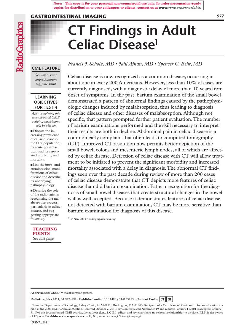 celiac disease colonoscopy findings