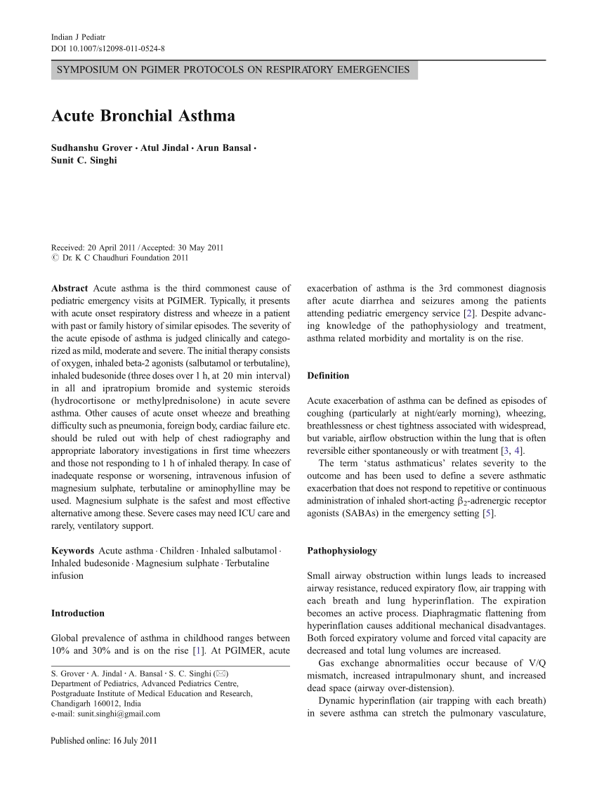 asthma research paper