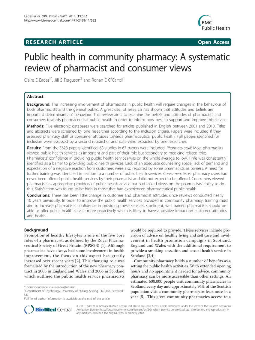 research topics in community pharmacy