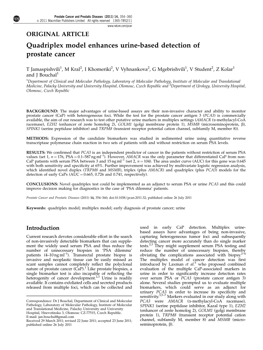 Cancer diagnosis using urine!