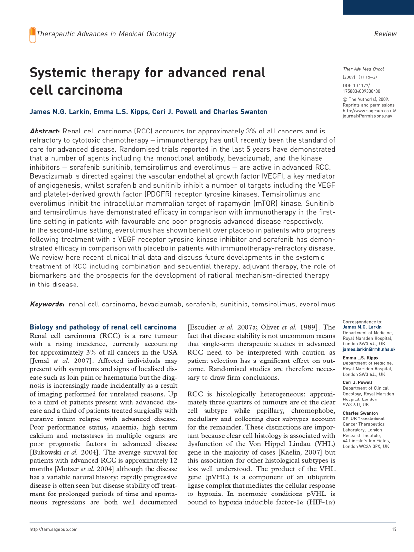 (PDF) Review Systemic therapy for advanced renal cell