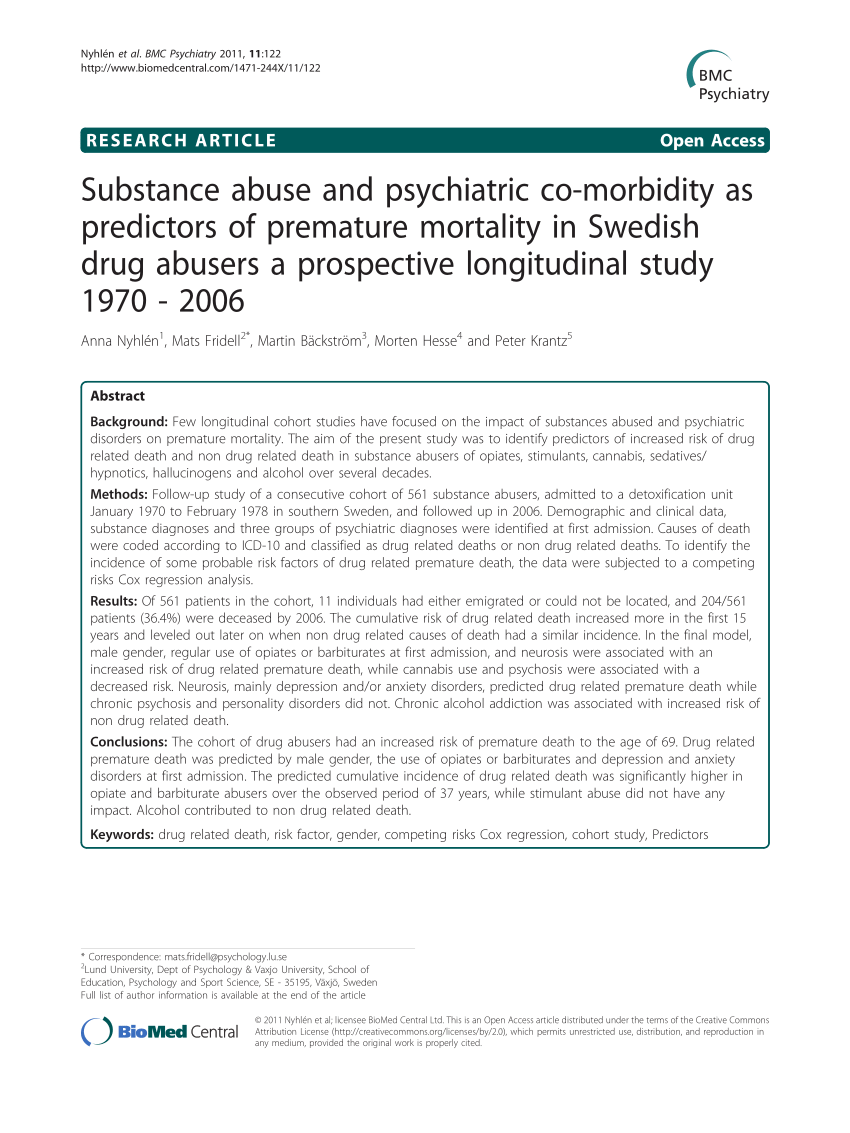 PDF) Substance abuse and psychiatric co-morbidity as predictors of ...