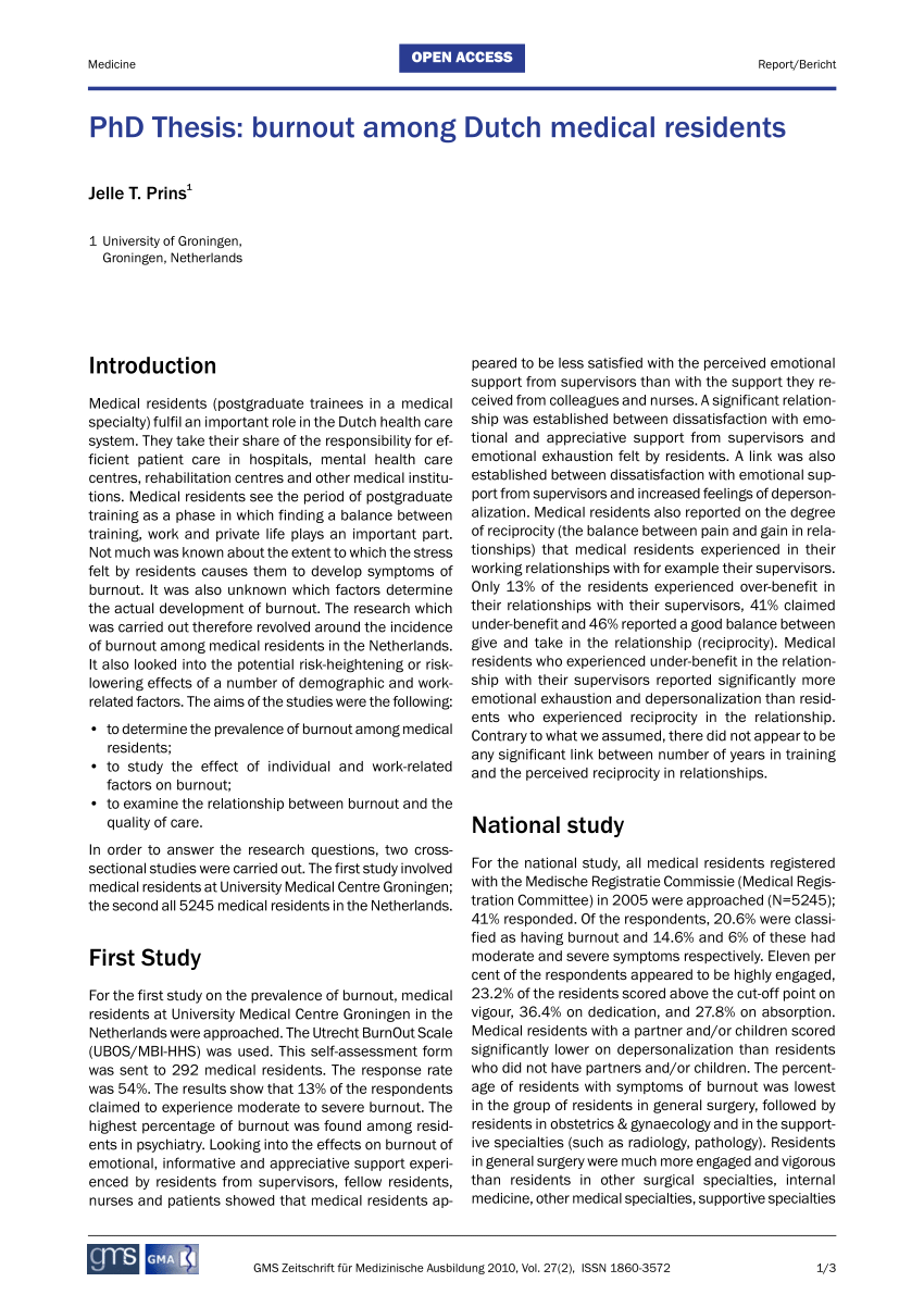 phd thesis on burnout