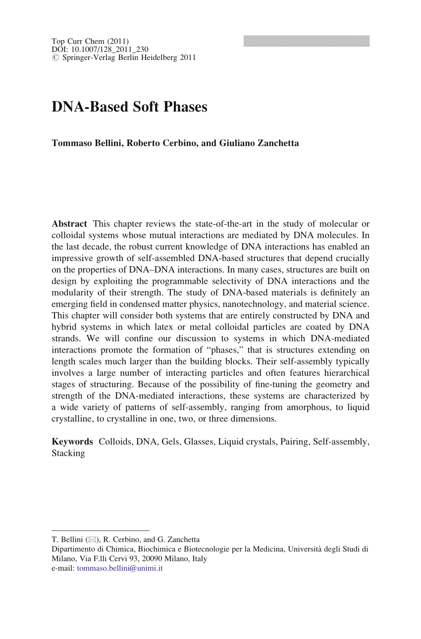 Pdf Dna Based Soft Phases