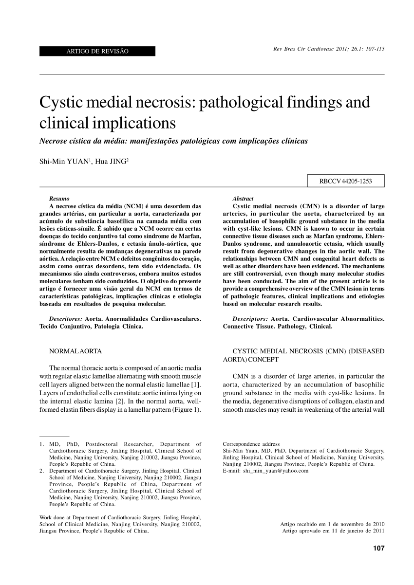 Pdf Cystic Medial Necrosis Pathological Findings And Clinical Implications