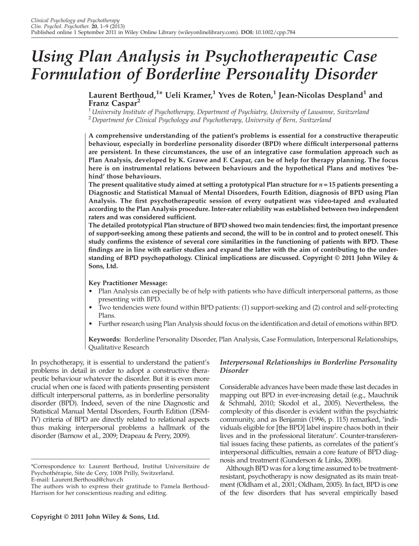 case study on borderline personality disorder