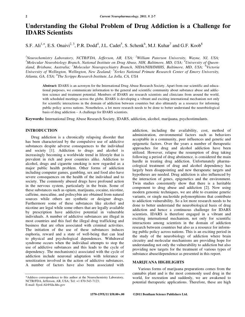 research on drug addiction pdf